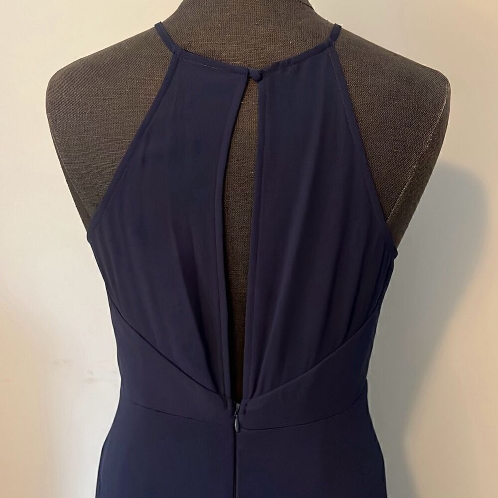 Lulus Women's Navy Blue Lined Sleeveless Halterneck Prom Long Dress Medium - Picture 5 of 10